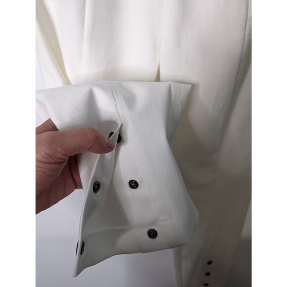 Rag & Bone Simone Snap White Ankle Pants Back Zip Cropped Slim Fit Size 6 - Picture 8 of 11